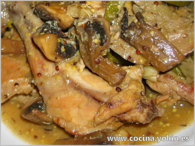 RABBIT WITH MUSTARD - This way of cooking the rabbit is characterized by the power of flavor that gives mustard. It is a very tasty and easy to make dish.