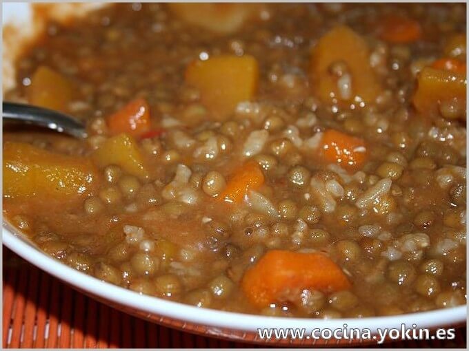 LENTIL AND RICE STEW - Another excellent dish of cooked which allows a wide variety of preparations. Here we have given a base recipe, rich and simple to prepare.